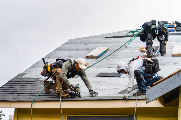 Professional Gutter Installation technician working in Seville, OH